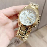 Buy Shop Michael Kors Lexington Quartz Gold Dial Gold Steel Strap Watch For Women - MK6267 USA Online