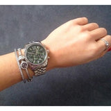 Buy Shop Michael Kors Lexington Quartz Green Dial Silver Steel Strap Watch For Women - MK6222 USA Online