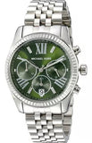Buy Shop Michael Kors Lexington Quartz Green Dial Silver Steel Strap Watch For Women - MK6222 USA Online