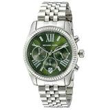Buy Shop Michael Kors Lexington Quartz Green Dial Silver Steel Strap Watch For Women - MK6222 USA Online