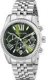 Buy Shop Michael Kors Lexington Quartz Green Dial Silver Steel Strap Watch For Women - MK6222 USA Online