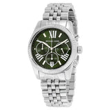 Buy Shop Michael Kors Lexington Quartz Green Dial Silver Steel Strap Watch For Women - MK6222 USA Online