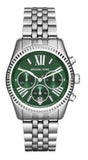 Buy Shop Michael Kors Lexington Quartz Green Dial Silver Steel Strap Watch For Women - MK6222 USA Online