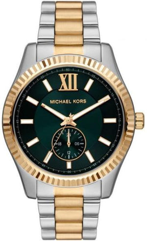 Buy Shop Michael Kors Lexington Quartz Green Dial Two Tone Steel Strap Watch For Men - MK9063 USA Online