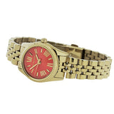 Buy Shop Michael Kors Lexington Quartz Orange Dial Gold Steel Strap Watch For Women - MK3284 USA Online