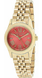 Buy Shop Michael Kors Lexington Quartz Orange Dial Gold Steel Strap Watch For Women - MK3284 USA Online