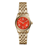Buy Shop Michael Kors Lexington Quartz Orange Dial Gold Steel Strap Watch For Women - MK3284 USA Online