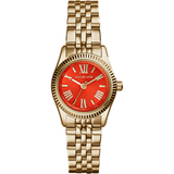 Buy Shop Michael Kors Lexington Quartz Orange Dial Gold Steel Strap Watch For Women - MK3284 USA Online