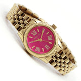 Buy Shop Michael Kors Lexington Quartz Pink Dial Gold Steel Strap Watch For Women - MK3270 USA Online