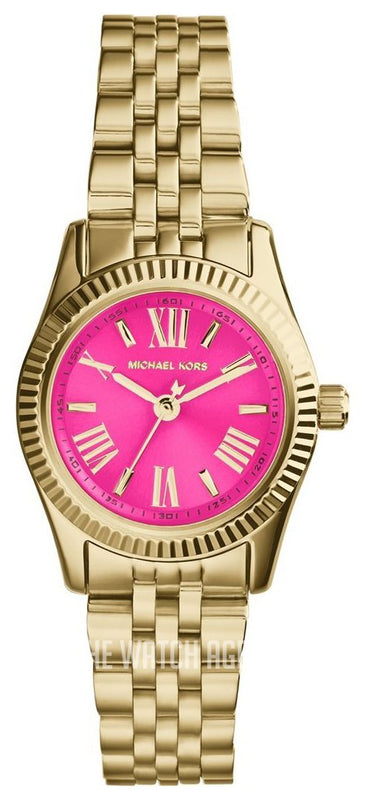 Buy Shop Michael Kors Lexington Quartz Pink Dial Gold Steel Strap Watch For Women - MK3270 USA Online