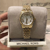 Buy Shop Michael Kors Lexington Quartz Silver Dial Gold Steel Strap Watch For Women - MK3229 USA Online