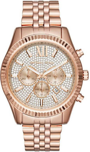 Buy Shop Michael Kors Lexington Rose Gold Dial Rose Gold Stainless Steel Strap Watch for Men - MK8580 USA Online