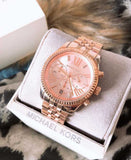 Buy Shop Michael Kors Lexington Rose Gold Dial Rose Gold Steel Strap Watch for Women - MK5569 USA Online