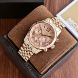Buy Shop Michael Kors Lexington Rose Gold Dial Rose Gold Steel Strap Watch for Women - MK5569 USA Online