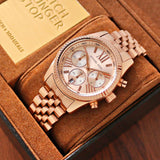 Buy Shop Michael Kors Lexington Rose Gold Dial Rose Gold Steel Strap Watch for Women - MK5569 USA Online