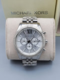 Buy Shop Michael Kors Lexington Silver Dial Silver Steel Strap Watch for Men - MK8405 USA Online