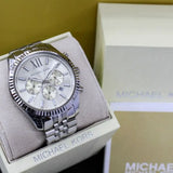 Buy Shop Michael Kors Lexington Silver Dial Silver Steel Strap Watch for Men - MK8405 USA Online