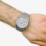 Buy Shop Michael Kors Lexington Silver Dial Silver Steel Strap Watch for Men - MK8405 USA Online