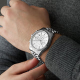 Buy Shop Michael Kors Lexington Silver Dial Silver Steel Strap Watch for Men - MK8405 USA Online