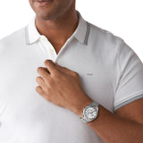 Buy Shop Michael Kors Lexington Silver Dial Silver Steel Strap Watch for Men - MK8405 USA Online