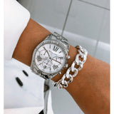 Buy Shop Michael Kors Lexington Silver Dial Silver Steel Strap Watch for Men - MK8405 USA Online