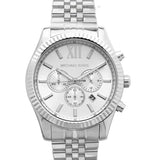 Buy Shop Michael Kors Lexington Silver Dial Silver Steel Strap Watch for Men - MK8405 USA Online
