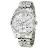Buy Shop Michael Kors Lexington Silver Dial Silver Steel Strap Watch for Men - MK8405 USA Online