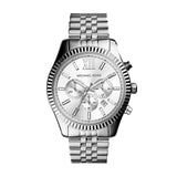 Buy Shop Michael Kors Lexington Silver Dial Silver Steel Strap Watch for Men - MK8405 USA Online