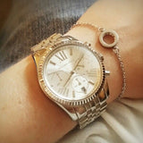Buy Shop Michael Kors Lexington Silver Dial Silver Steel Strap Watch for Women - MK5555 USA Online