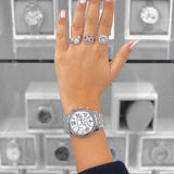Buy Shop Michael Kors Lexington Silver Dial Silver Steel Strap Watch for Women - MK5555 USA Online