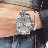 Buy Shop Michael Kors Lexington Silver Dial Silver Steel Strap Watch for Women - MK5555 USA Online