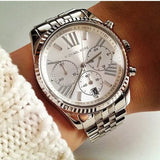 Buy Shop Michael Kors Lexington Silver Dial Silver Steel Strap Watch for Women - MK5555 USA Online