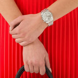 Buy Shop Michael Kors Lexington Silver Dial Silver Steel Strap Watch for Women - MK5555 USA Online