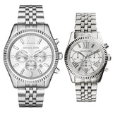 Buy Shop Michael Kors Lexington Silver Dial Silver Steel Strap Watch for Women - MK5555 USA Online