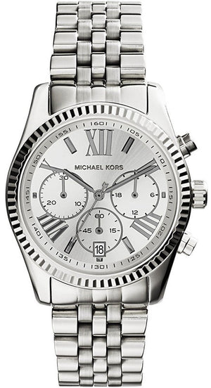 Buy Shop Michael Kors Lexington Silver Dial Silver Steel Strap Watch for Women - MK5555 USA Online