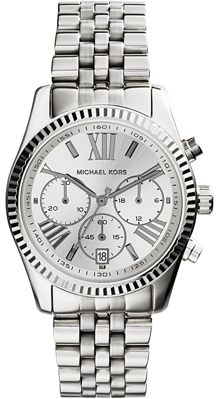 Buy Shop Michael Kors Lexington Silver Dial Silver Steel Strap Watch for Women - MK5555 USA Online