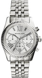 Buy Shop Michael Kors Lexington Silver Dial Silver Steel Strap Watch for Women - MK5555 USA Online