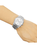 Michael Kors Lexington Silver Dial Silver Steel Strap Watch for Women - MK5555