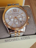 Buy Shop Michael Kors Lexington Silver Dial Two Tone Steel Strap Watch for Men - MK8344 USA Online