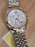 Buy Shop Michael Kors Lexington Silver Dial Two Tone Steel Strap Watch for Men - MK8344 USA Online