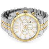 Buy Shop Michael Kors Lexington Silver Dial Two Tone Steel Strap Watch for Men - MK8344 USA Online