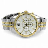 Buy Shop Michael Kors Lexington Silver Dial Two Tone Steel Strap Watch for Men - MK8344 USA Online