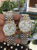 Buy Shop Michael Kors Lexington Silver Dial Two Tone Steel Strap Watch for Women - MK5955 USA Online
