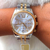 Buy Shop Michael Kors Lexington Silver Dial Two Tone Steel Strap Watch for Women - MK5955 USA Online