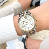 Buy Shop Michael Kors Lexington Silver Dial Two Tone Steel Strap Watch for Women - MK5955 USA Online