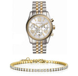 Buy Shop Michael Kors Lexington Silver Dial Two Tone Steel Strap Watch for Women - MK5955 USA Online