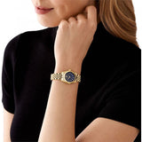 Buy Shop Michael Kors Lexington Three-Hand Blue Dial Gold Steel Strap Watch for Women - MK4802 USA Online