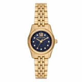 Buy Shop Michael Kors Lexington Three-Hand Blue Dial Gold Steel Strap Watch for Women - MK4802 USA Online