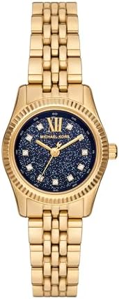 Buy Shop Michael Kors Lexington Three-Hand Blue Dial Gold Steel Strap Watch for Women - MK4802 USA Online