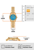 Buy Shop Michael Kors Lexington Three Hand Blue Dial Gold Steel Strap Watch for Women - MK4813 USA Online